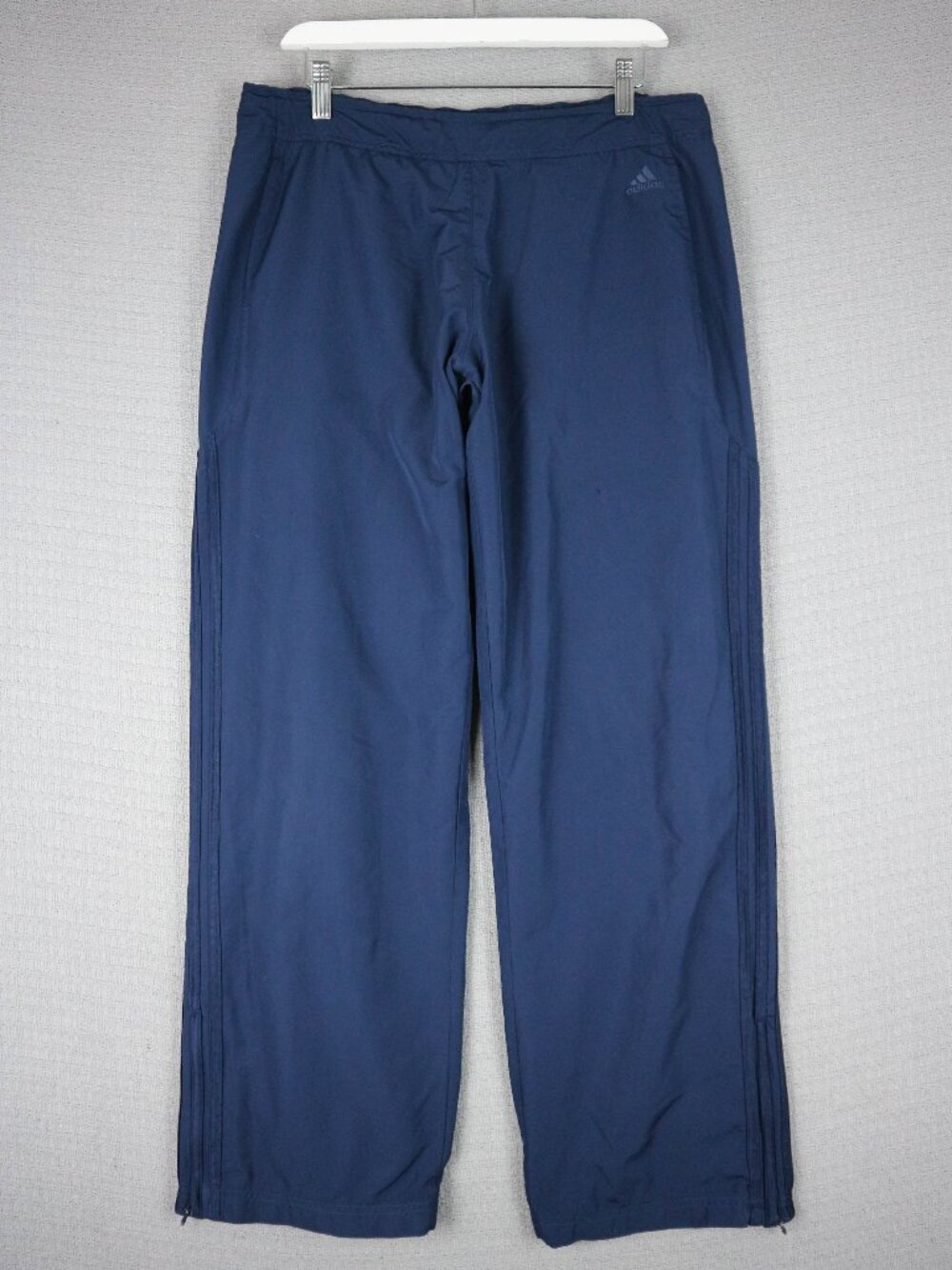 Adidas Straight Cut Vintage Navy Nylon Pants Womens Large